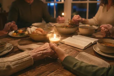 Grateful Family Dinner by Candlelight