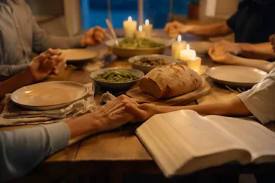 Grateful Family Dinner by Candlelight