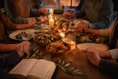 Grateful Family Dinner by Candlelight
