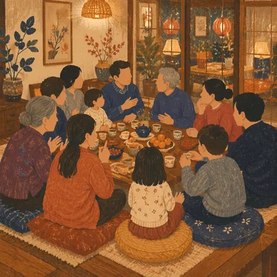Warm Family Dinner Laughter at Home