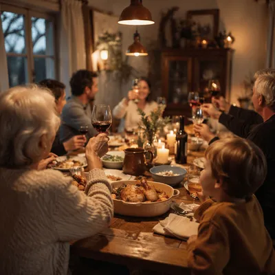 Joyful Multigenerational Family Dinner at Home