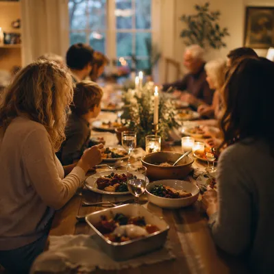 Joyful Multigenerational Family Dinner at Home