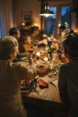 Joyful Multigenerational Family Dinner at Home