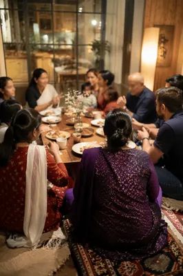 Joyful Multigenerational Family Dinner Gathering