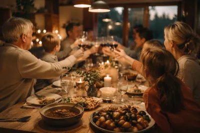 Joyful Multigenerational Family Dinner at Home