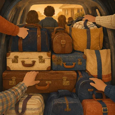 Family Packing Minivan for Summer Road Trip