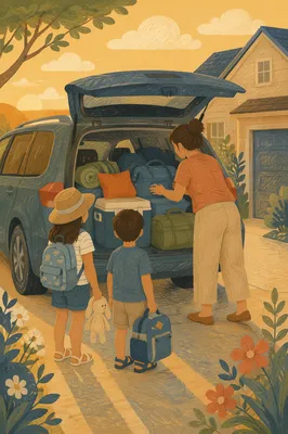 Family Packing Minivan for Summer Road Trip