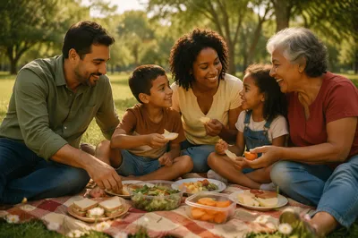 Multigenerational Family Picnic in Sunny Park