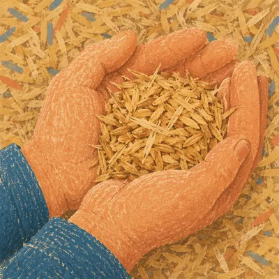 Farmer Hands Praying Over Golden Seeds
