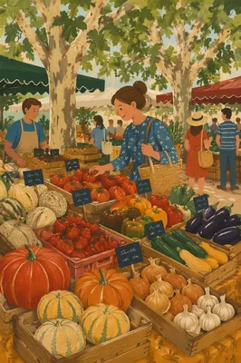 Outdoor Farmers Market Fresh Produce Display