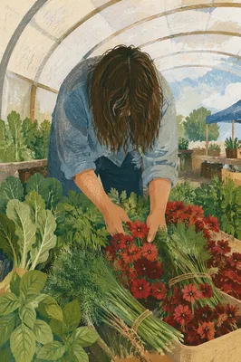 Fresh Produce Stand Under Hoop House
