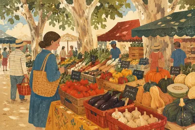 Outdoor Farmers Market Fresh Produce Display
