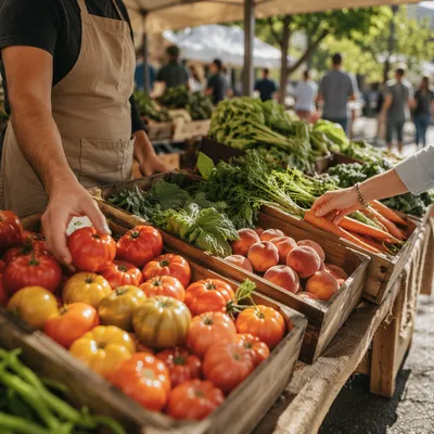 Outdoor Farmers Market Fresh Produce Stand