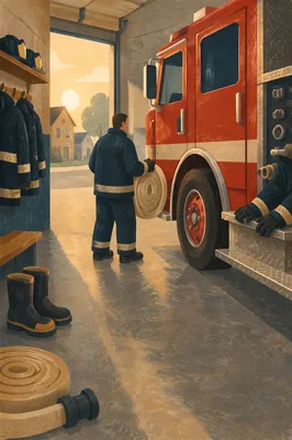 Fire Truck Ready at Morning Station