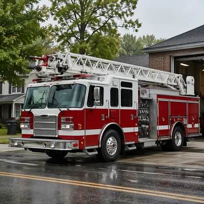 Red Fire Truck at Suburban Station