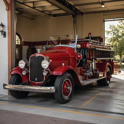 Vintage Fire Truck at Station Bay