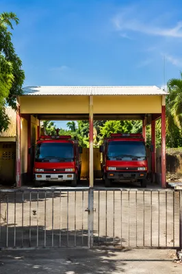 Red Fire Engines at Tropical Station