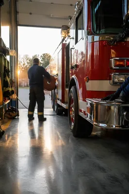 Fire Truck Ready at Morning Station