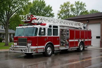 Red Fire Truck at Suburban Station