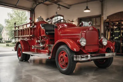 Vintage Fire Truck at Station Bay