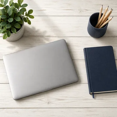 Calm Flat Lay Home Office Workspace