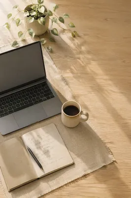 Calm Flat Lay Desk Workspace Scene