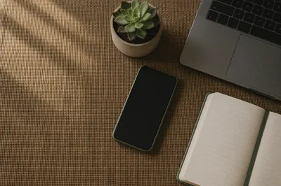 Calm Flat Lay Home Workspace Desk