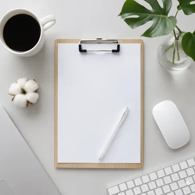 Minimalist Home Office Flat Lay Desk