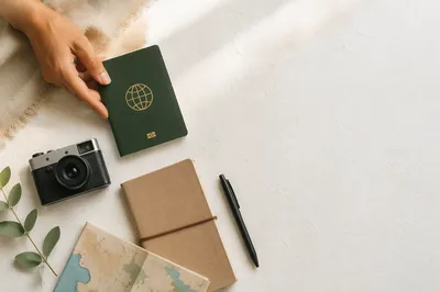Minimal Travel Essentials Flat Lay