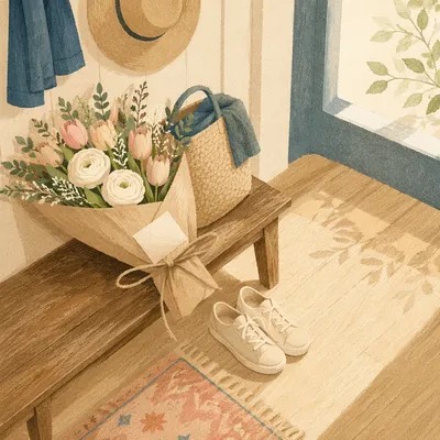 Freshly Cut Flower Gift by Entryway