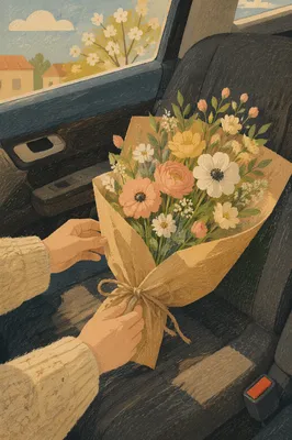 Fresh Spring Bouquet Wrapped in Kraft Paper
