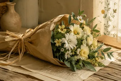 Rustic Kraft Paper Flower Gift Bouquet