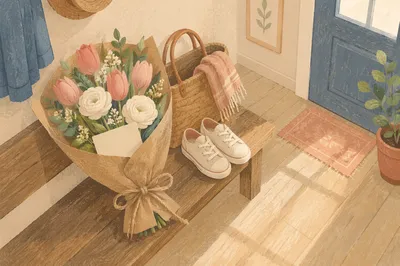 Freshly Cut Flower Gift by Entryway