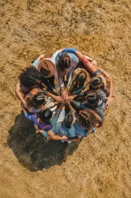 Diverse Friends Group Hug From Above