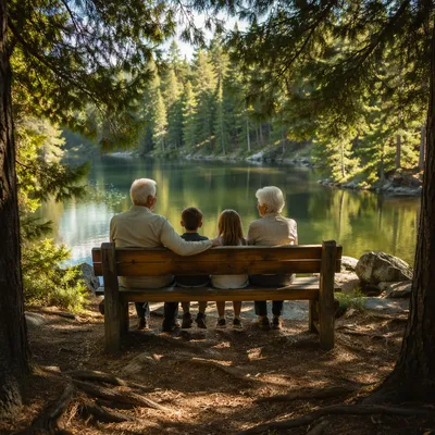 Grandparents and Grandchildren by Forest Lake