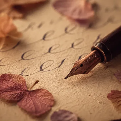 Fountain Pen Calligraphy Practice on Handmade Paper