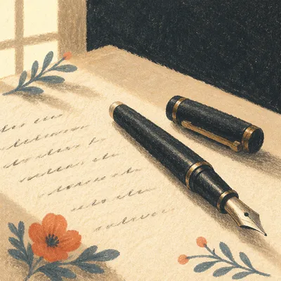 Fountain Pen on Calligraphy Practice Paper