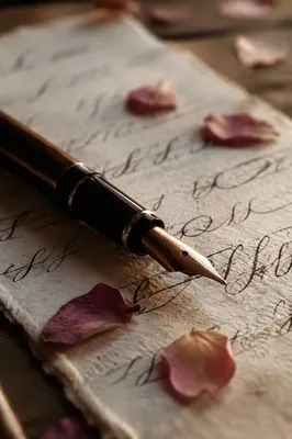 Fountain Pen Calligraphy Practice on Handmade Paper