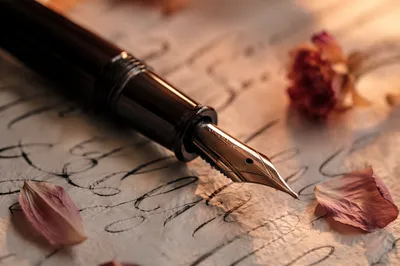 Calligraphy Pen on Cream Handmade Paper