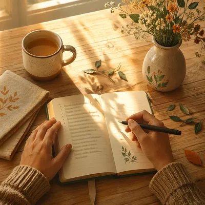 Writing a Gratitude List at Sunrise