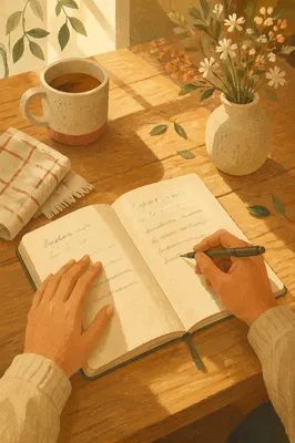 Writing a Gratitude List at Sunrise