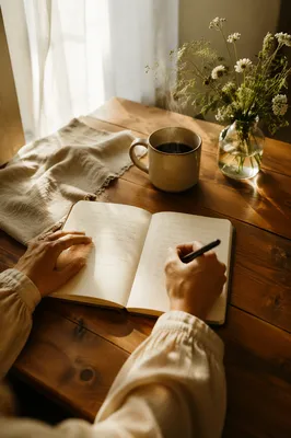 Morning Gratitude List Written in Notebook