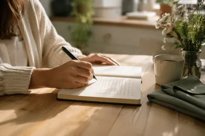 Writing a Gratitude List at Sunrise