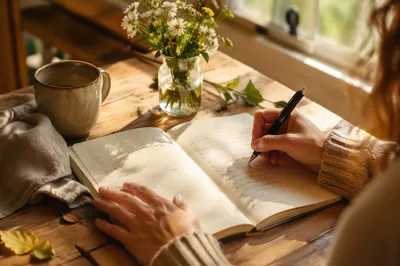 Writing a Gratitude List at Sunrise