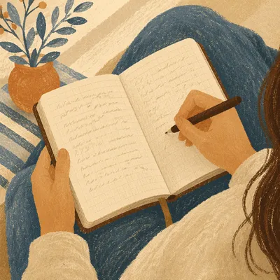 Quiet Hands Writing in Prayer Journal
