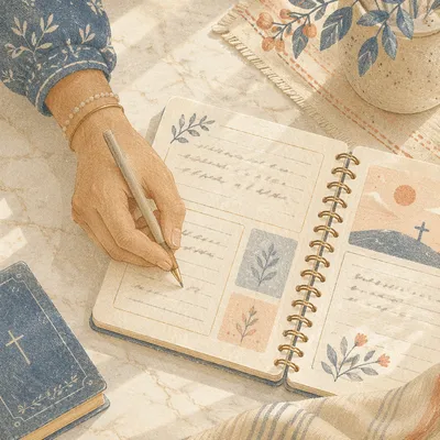 Hand Writing in a Prayer Journal