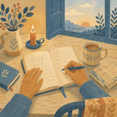 Peaceful Hands Writing in Prayer Journal
