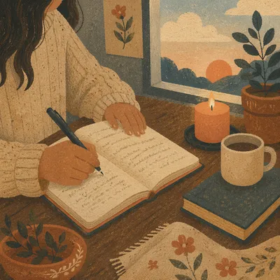 Morning Prayer Journal Writing at Kitchen Table