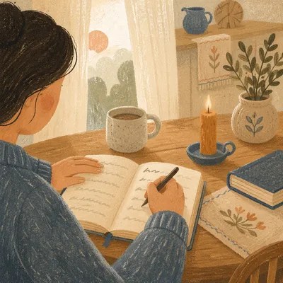 Morning Hands Writing in Prayer Journal