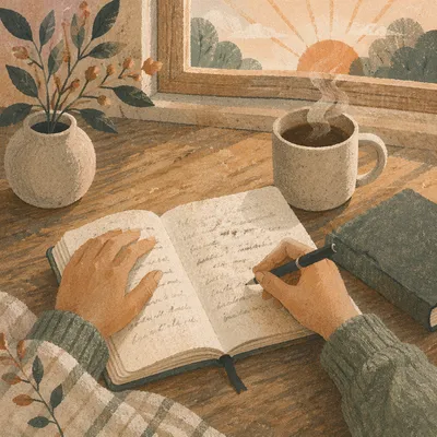 Morning Prayer Journal Writing at Kitchen Table